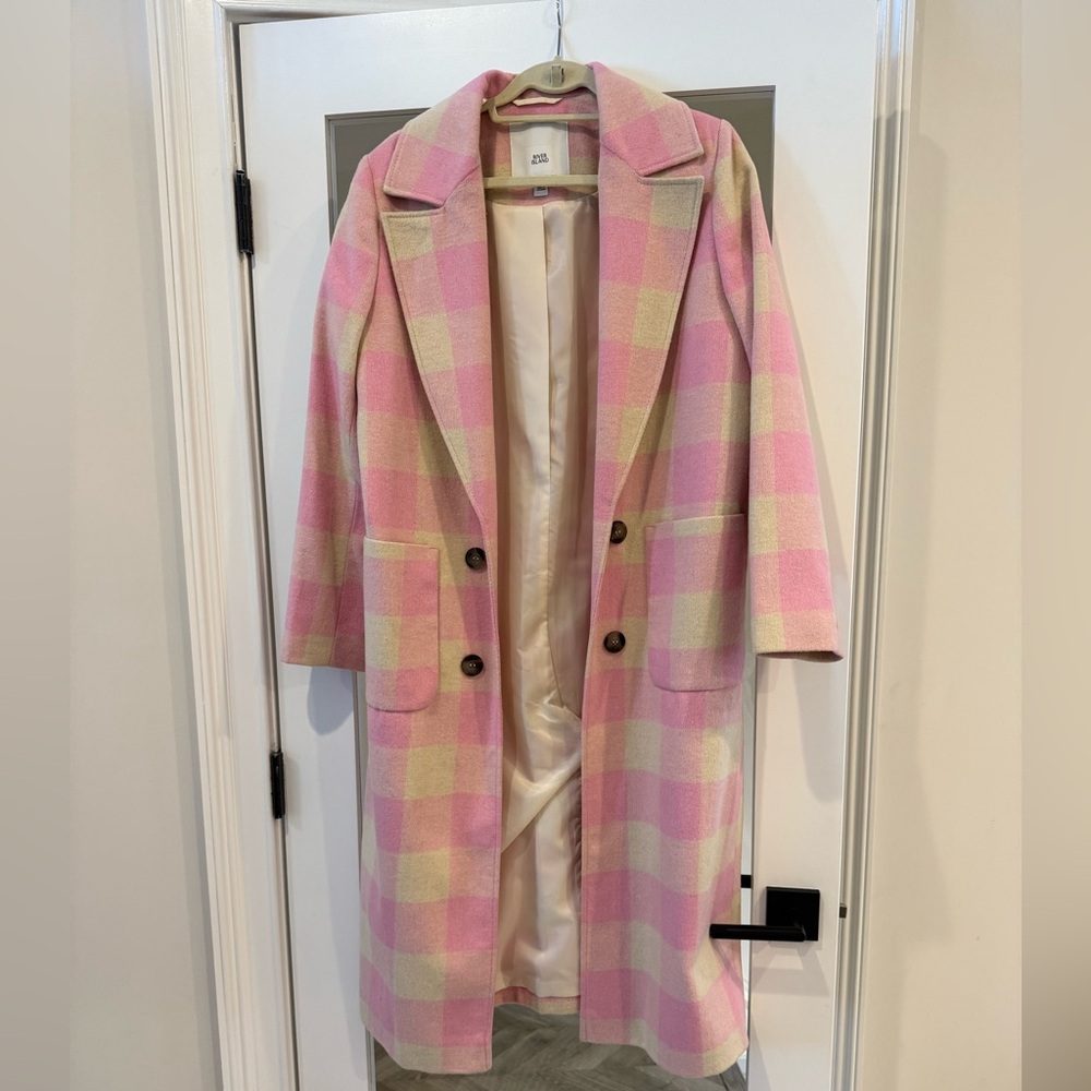 River Island Pastel Plaid blazer coat